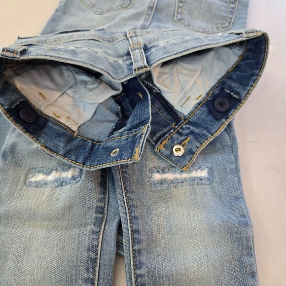 Ofluck Original Jeans Baby 18M Blue 2 Pairs Snap Closure Distressed Medium Wash - Picture 8 of 16
